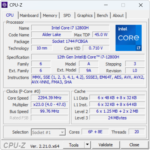 CPU-Z 2.21