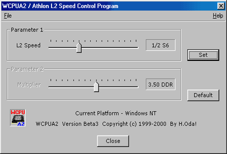 Athlon L2 Speed Control Program Screenshots