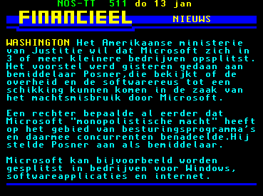 Microsoft split-up op teletekst