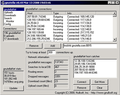 Gnullsoft Gnutella screenshot