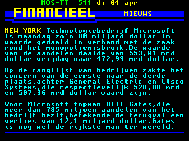 Aandeel Microsoft daalt