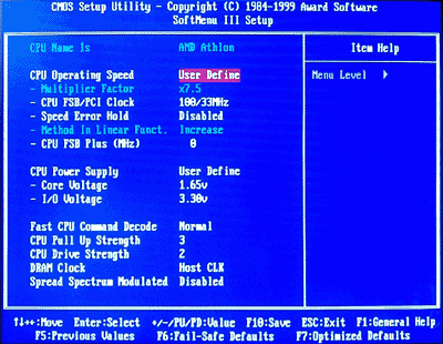 Abit KA7 review: BIOS Softmenu III Setup