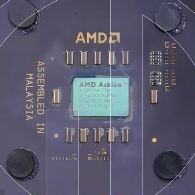 AMD Thunderbird chip oppervlak