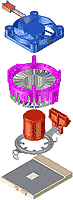 Molex FC-PGA Radial Fin cooler - schema