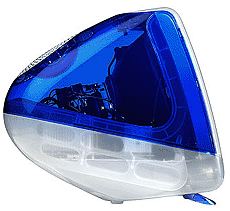 Donkerblauwe Apple iMac