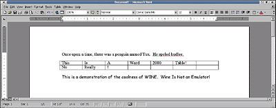 Word 2000 onder Wine emulator