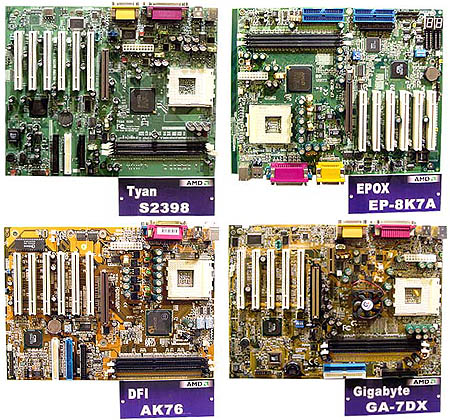 Tyan, Epox, DFI en Gigabyte AMD 760 moederborden