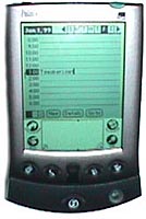 PDA roundup - Palm Vx in cradle (klein)