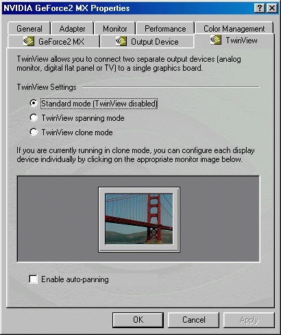 Geforce2 MX TwinView - driver options