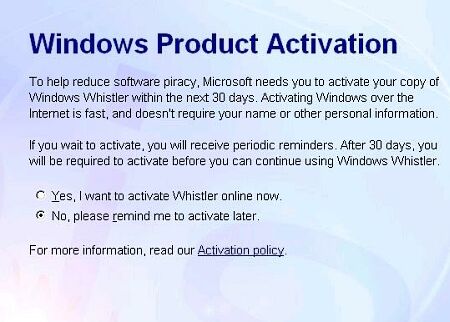 Microsoft Whistler build 2410