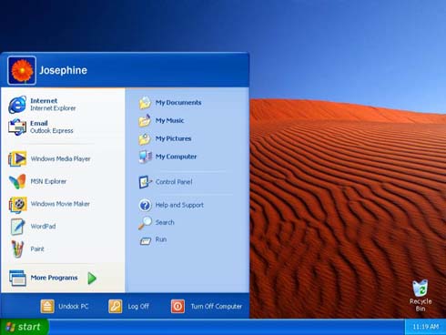Windows XP start