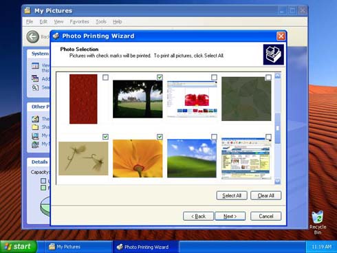 Windows XP Photoprinting