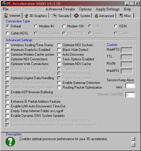 Screenshot PC Accelerator