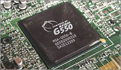 Matrox G550 chip close-up