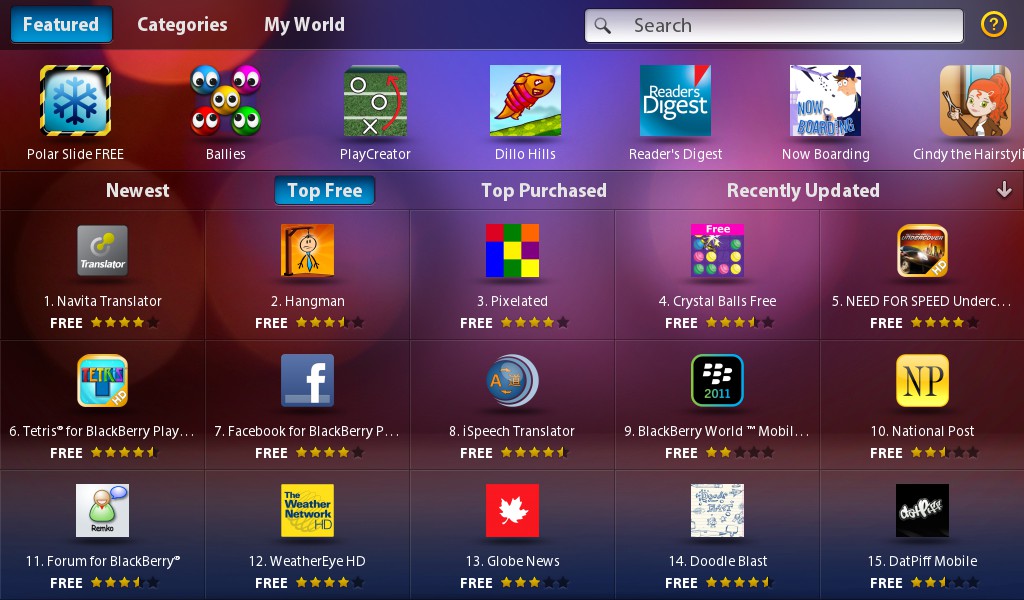 BlackBerry Playbook software