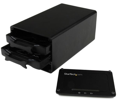 Startech.com USB 3.1 (10Gbps) externe behuizing voor dubbele 2.5" SATA schijven Zwart