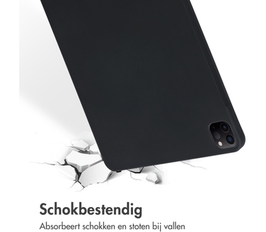 Accezz Liquid Silicone Backcover met penhouder iPad Pro 12.9 (2020 - 2022) - Zwart