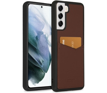 Accezz Premium Leather Card Slot Backcover Samsung Galaxy S21 - Bruin