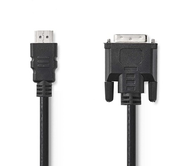 Nedis CCGP34800BK20 HDMIzuDVI-Kabel, HDMI-Anschluss zu DVI-D 24 +1-polige Buchse, 2.0 m, Schwarz