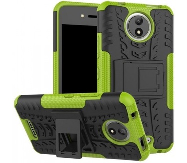 qMust Motorola Moto C Rugged Hybrid Hoesje Groen