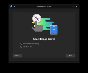 Bazzite-installatie: Fedora Media Writer