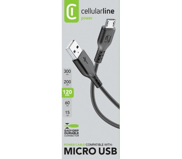 Cellular Line Micro-USB - USB A 1m M/M Zwart
