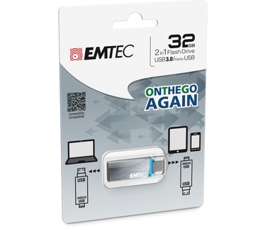 Emtec S220 On The Go 32GB Zilver