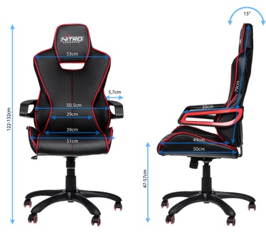 Nitro Concepts E200 Race Gaming Chair Zwart/Rood