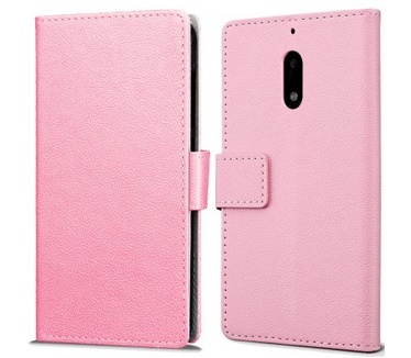 qMust Nokia 6 Wallet Case - TPU frame - Roze