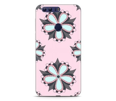 Just in Case Honor 8 Hoesje Mandala Bloemen Zacht Roze