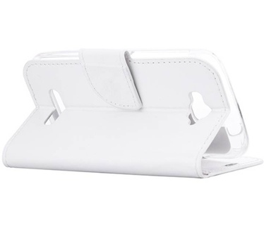 Luxe Lederen Bookcase hoesje voor de Alcatel One Touch Pop C7 - Wit (Alcatel One Touch Pop C7) Wit