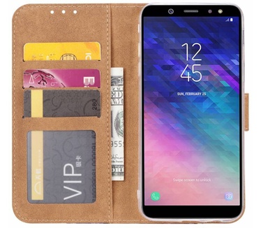 Planten print lederen Bookcase hoesje voor de Samsung Galaxy A6 2018 - Wit (Samsung Galaxy A6 2018) Wit