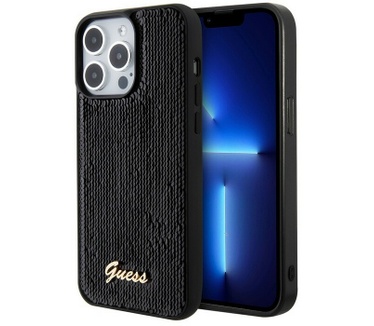 Guess Sequins Back Case - Apple iPhone 15 Pro (6.1") - Zwart Zwart
