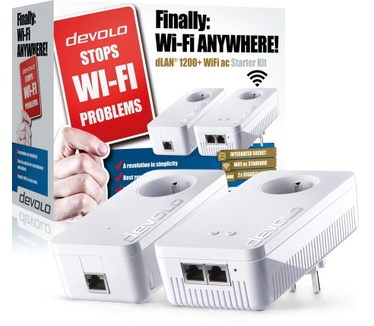 Devolo (09393 ) dLAN 1200+ Wfi AC Starter Kit Powerline Adapter - BE