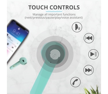 Trust Primo Touch Bluetooth Wireless Earphones (Mint)