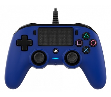 Nacon Officieel gelicenseerde Wired Compact Controller voor PS4 - blauw Blauw