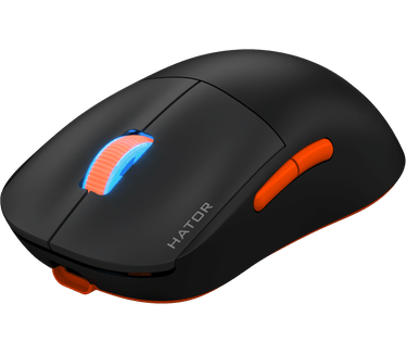 Hator HATOR Quasar 2 PRO Wireless, black/orange Gaming Mouse - Kailh GM X White Sword Switches PixArt PAW3395 (HTM560BO)