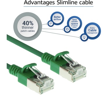 ACT DC7702 CAT6A U/FTP Slimline Patchkabel 2M Groen