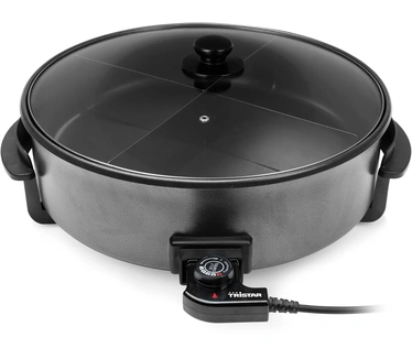 Tristar Hapjespan PZ-9145 - Elektrische Hapjespan met Deksel 40 cm - Snackpan XXL - Anti-aanbaklaag en Regelbare Thermostaat - Maximaal 250 ⁰C - Zwart