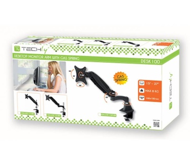 Techly Desk Tubular Gas Spring for Monitor 15-27 360mm Black" ICA-LCD 111-BK