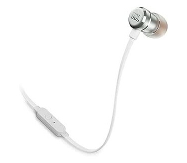 JBL Tune 290 Écouteurs intra-auriculaires avec câble anti-enchevêtrement et basses hautes performances universels avec 1 télécommande/microphone Noir