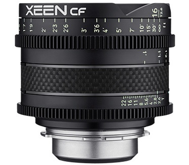 Samyang Optics XEEN CF Cinema 16mm T2.6 Sony E Mount volledig formaat - Professionele Cine Lens - Carbon Lenscilinder - extreem compact en bijzonder licht in zwart