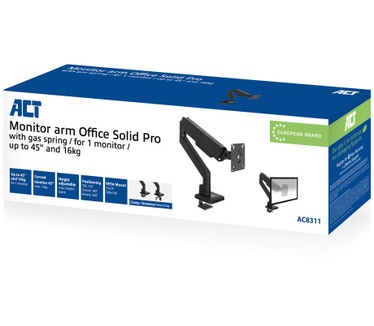 ACT ACT AC8311 Monitorarm 45" office solid pro, gasveer, 1 scherm