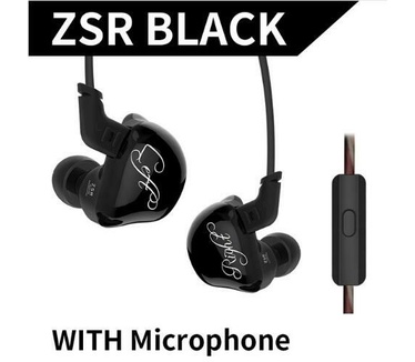 KZ Acoustics KZ ZSR - 10mm Triple Driver IEM, met mic (Zwart)