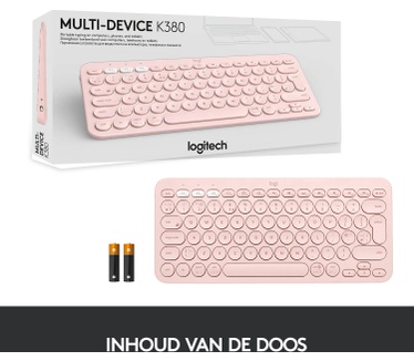 Logitech K380 (Qwerty NL) Roze