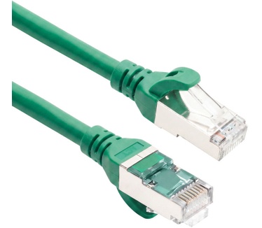 ACT Groen 10 meter TPE S/FTP CAT6A ultra-flex patchkabel snagless met RJ45 connectoren