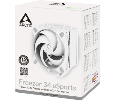 Arctic Freezer 34 eSports (Grey/White) – Tower CPU Cooler with BioniX P-Fan