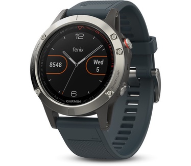 Garmin Fenix 5 (47mm, standaard glas) Zilver (Blauw)