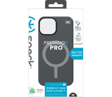 Speck Presidio2 Pro + MS Apple iPhone 15 Charcoal Grey - with Microban