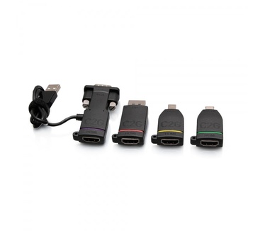 CablesToGo intrekbare universele 4K HDMI® adapterring met kleurgecodeerde voor Mini DisplayPort™, DisplayPort, USB-C® en VGA